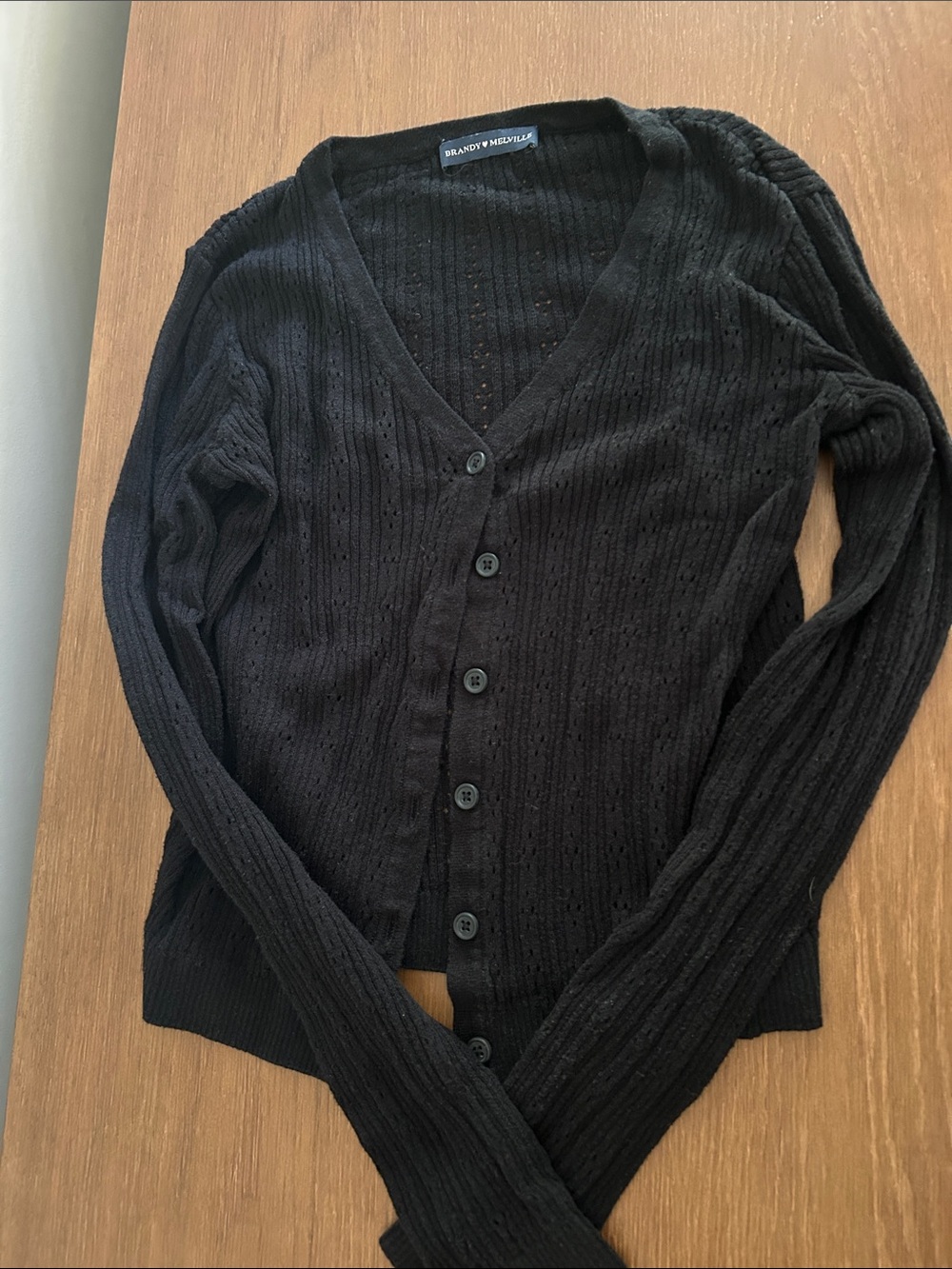 Brandy Melville black eyelet cardigan